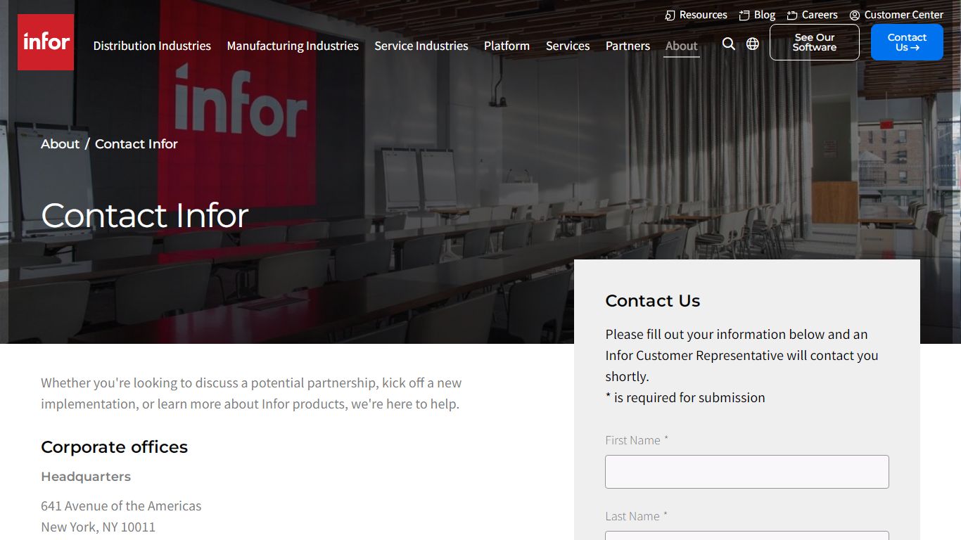 Contact Us | Infor